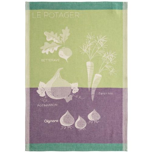 Torchon imprimé en jacquard de coton Le Potager 50 x 75 cm - Coucke - Modalova