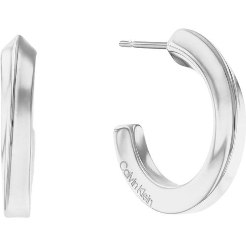 Boucles oreilles Calvin Klein Twisted Ring - 35000310 Acier - Calvin Klein Bijoux - Modalova