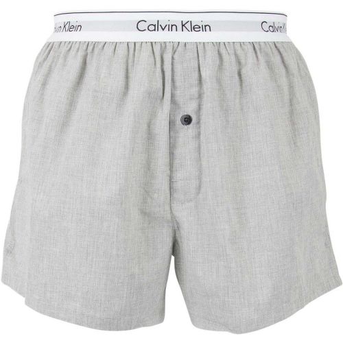 Caleçon en Coton Tissé - Ceinture Siglée Gris - Calvin Klein Underwear - Modalova