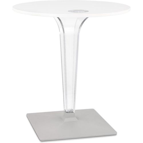 Table de terrasse ronde 'LIMPID' blanche intérieur et extérieur - ALTEREGO - Modalova