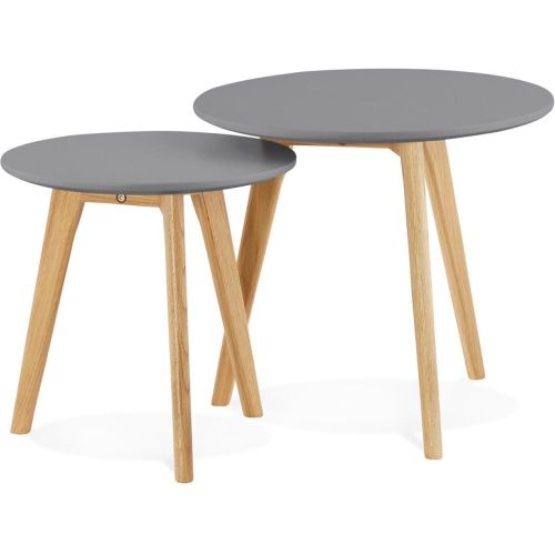 Tables gigognes ronde 'GABY' foncées - ALTEREGO - Modalova