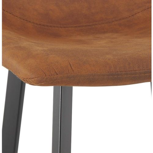 Tabouret de bar 'FUJI' en microfibre avec pied en métal - ALTEREGO - Modalova