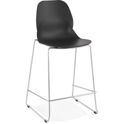 Tabouret snack mi-hauteur 'BERLIN MINI' empilable avec pied en métal chromé - ALTEREGO - Modalova