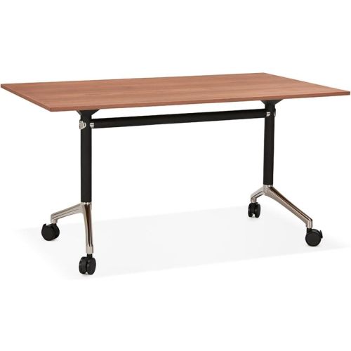 Bureau pliable 'FLEXO' sur roulettes en bois finition Noyer - ALTEREGO - Modalova