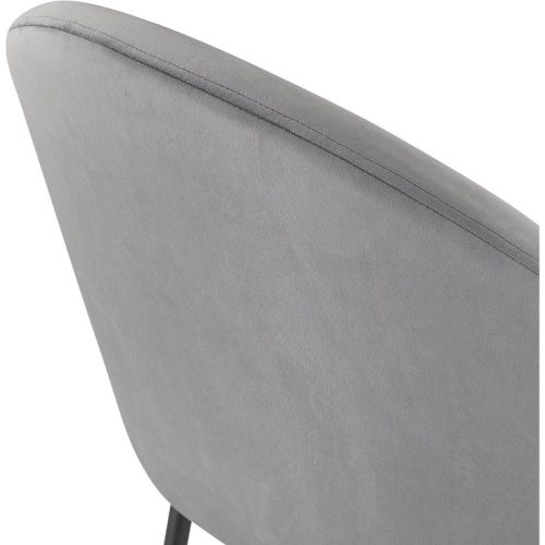 Fauteuil lounge 'MERMAID' en velours clair et pieds en métal noir - ALTEREGO - Modalova