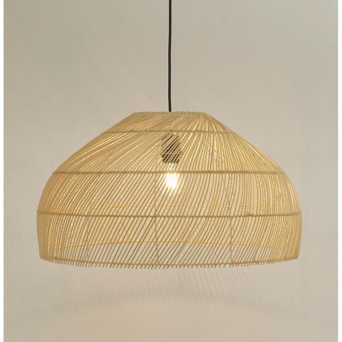 Suspension ronde 'CANUL' en rotin tressé naturel - ALTEREGO - Modalova