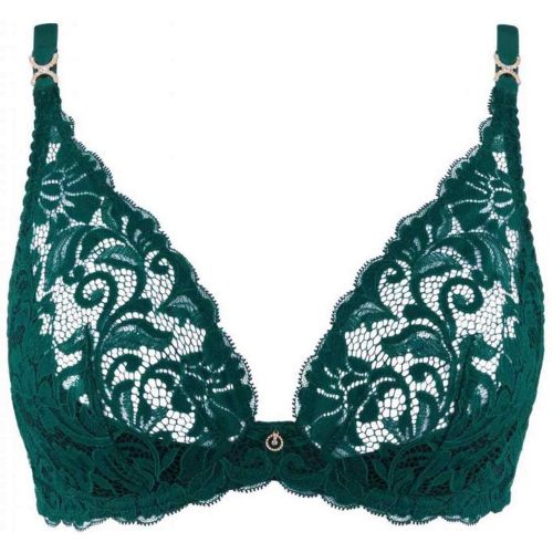 Soutien-gorge plongeant armatures - Vert en dentelle - Aubade - Modalova