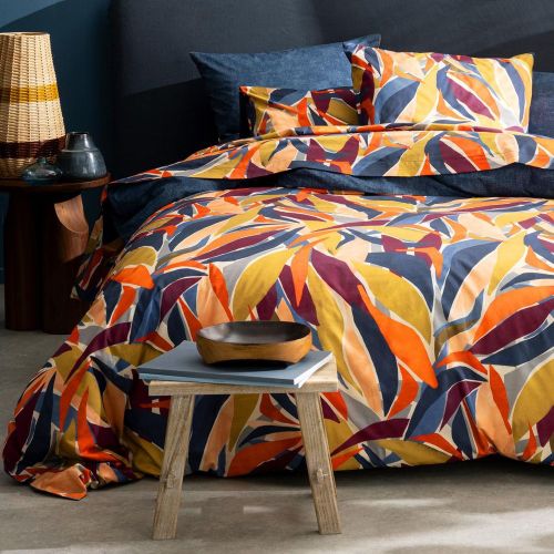 Housse de couette PIA percale motif feuillage - Becquet - Modalova