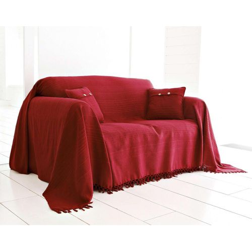 Boutis, plaid ou jeté de canapé uni en coton - Rouge - Becquet - Modalova