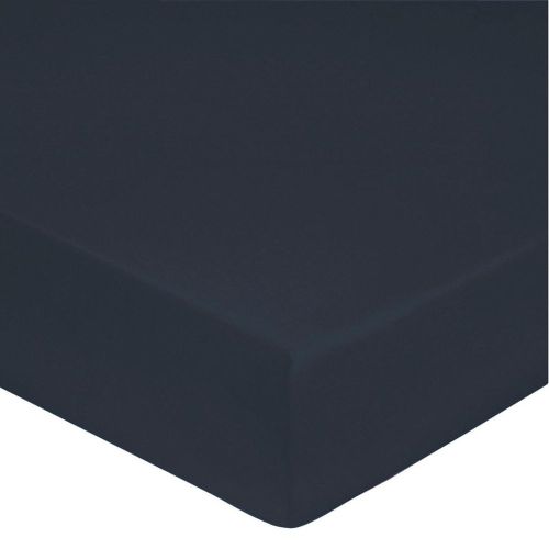 Drap housse en percale de coton bio unie ICONIC-Indigo - Blanc des Vosges - Modalova