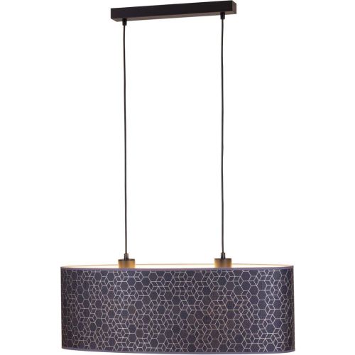 Lampe Suspendue Galance Métal Câble en Tissu Black-Gold Wallpaper Shade - Britop Lighting - Modalova