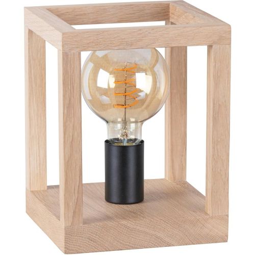 Kago Lampe de Table Chêne huilé Métal Câble en Tissu - Britop Lighting - Modalova