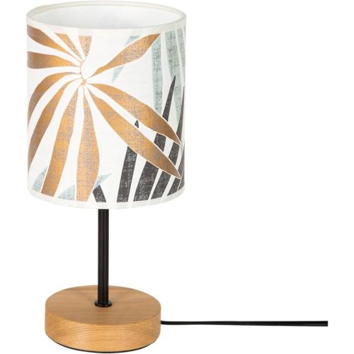 Lampe de Table Hoja Chêne huilé Câble PVC Noir Papier peint Multicouleur - Britop Lighting - Modalova
