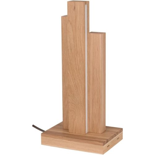 Lampe de Table LED 24V Intégrée Chêne Huilé Câble en Tissu Anthracite avec Variateur Tactile Manhattan - Britop Lighting - Modalova