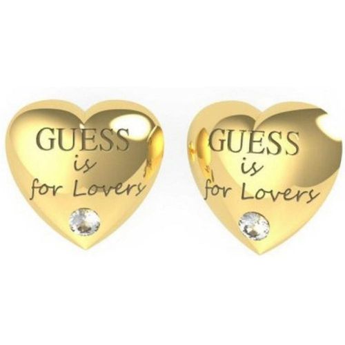 Boucles d'oreilles acier c?urs et cristaux GUESS IS FOR LOVERS - Guess Bijoux - Modalova