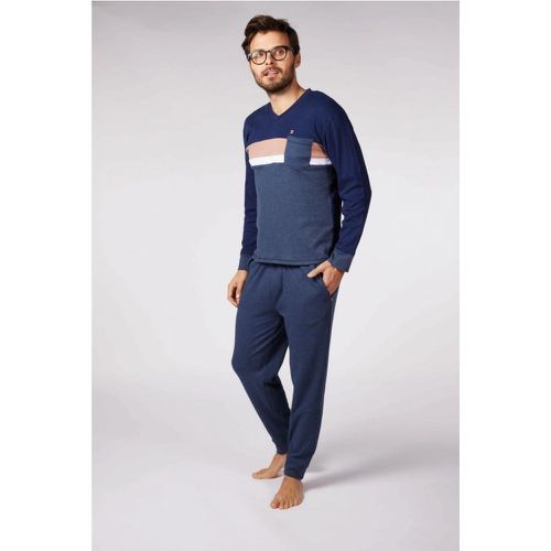Pyjama Long - et Détails Contrastés/ Chiné - Dodo Homewear - Modalova