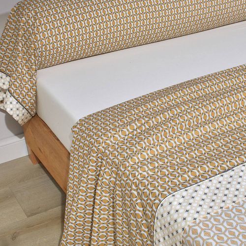 Drap plat percale DANDY Ocre - Blanc des Vosges - Modalova