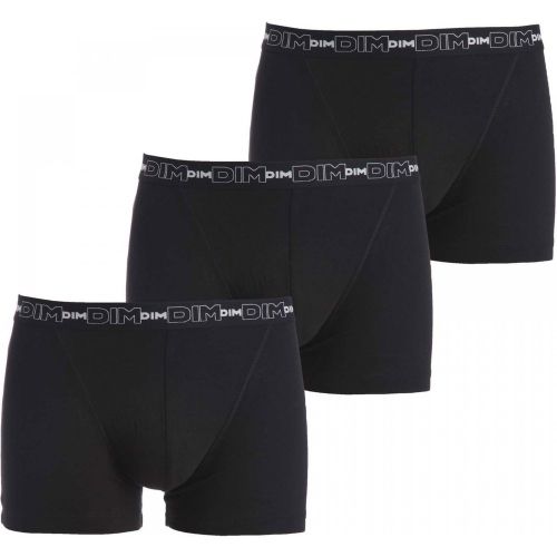 Pack de 3 Boxers Coton Stretch - Ceinture Siglée Noir - Dim Homme - Modalova