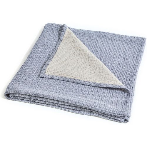 Plaid Duetto Indigo 130x170 - Blanc des Vosges - Modalova