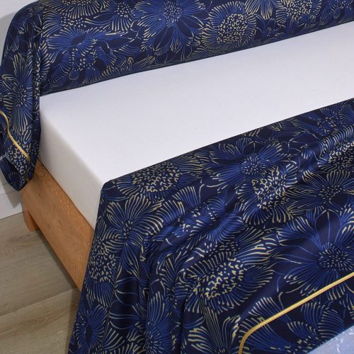 Drap plat satin ELIXIR Indigo - Blanc des Vosges - Modalova