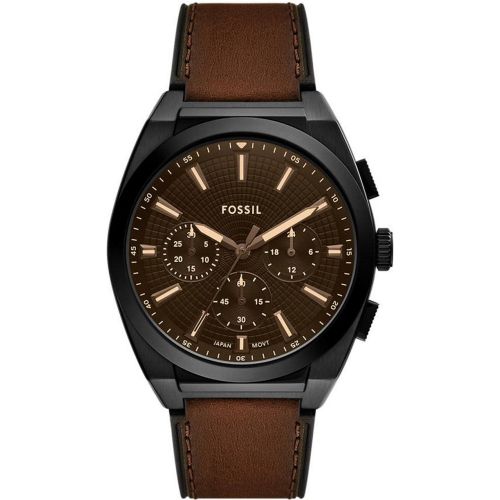 Montre Everett - FS6108 Bracelet Cuir - Fossil Montres - Modalova