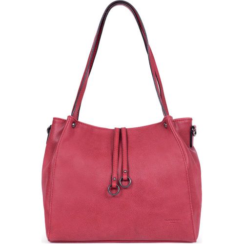 Sac porté épaule 2 anses GRACIEUSE Framboise Demi - Hexagona - Modalova