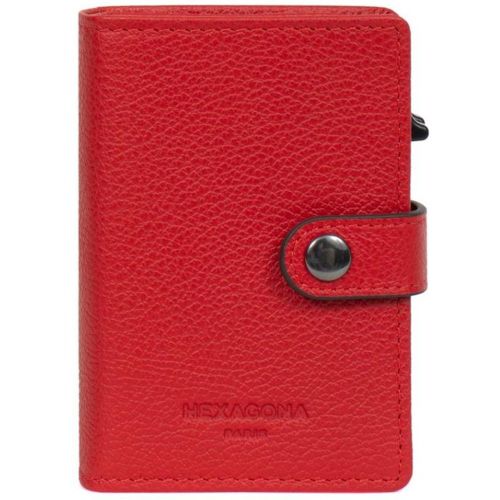 Boîtier porte-cartes Stop RFID Cuir CONFORT Fraise Ida - Hexagona - Modalova