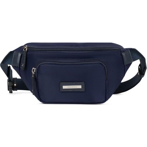 Sac banane Cuir AXELLE Bleu nuit en nylon Yael - Hexagona - Modalova