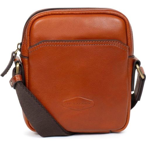 Sacoche Cuir STUART Cognac Ora - Hexagona - Modalova