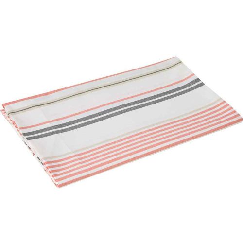 Drap plat 50% coton bio - 50% fibres recyclées HORIZON Corail - Blanc des Vosges - Modalova
