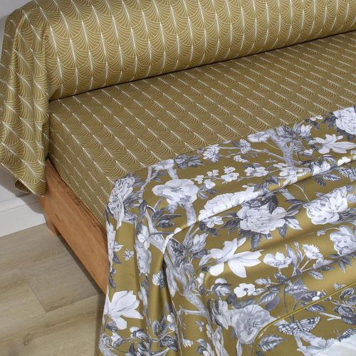 Parure drap plat + 2 taies 65 x 65 satin IMPERIAL Olive - Blanc des Vosges - Modalova