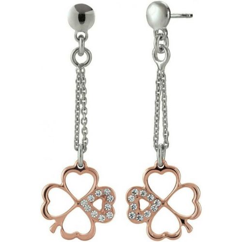 Boucles d'Oreilles INANNA ADY001 - Boucles d'Oreilles Bicolore En et Oxyde de Zirconium Bijoux - Jourdan - Modalova