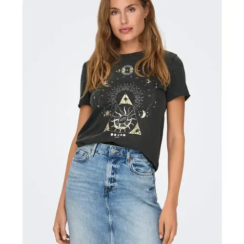 T-shirt noir à motifs Lane - Only - Modalova