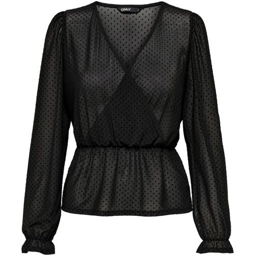 Tops Col en V Manches longues noir - Only - Modalova