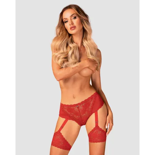 Culotte jarretières Belovya XS/S - Rouge - Obsessive - Modalova