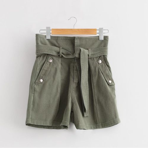 Short paperbag denim kaki - Outside In - Modalova