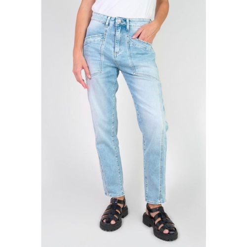 Jeans loose, large 400/60 girlfriend taille haute, 7/8ème UNION en coton Jade - Le Temps des Cerises - Modalova