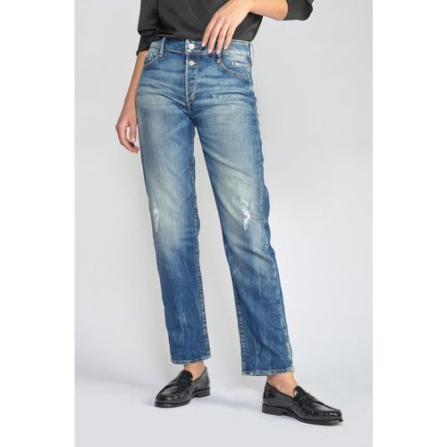 Jeans Basic 400/18 mom taille haute 7/8ème destroy vintage N°3 en coton - Le Temps des Cerises - Modalova