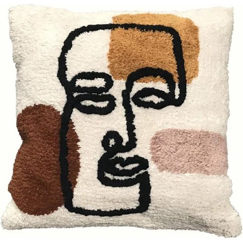 Coussin Coton Tufte Motif Visage - Today - Modalova