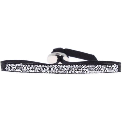 Bracelet A37032 - Bracelet Tissu Noir Cristaux Swarovski - Les Interchangeables - Modalova