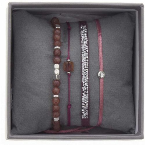 Bracelet A38639 - Bracelet Tissu Rose Cristaux Swarovski - Les Interchangeables - Modalova