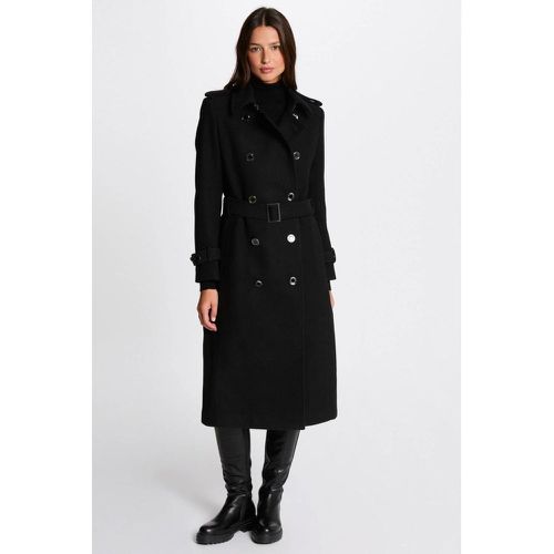 Manteau long ceinturé noir - Morgan - Modalova