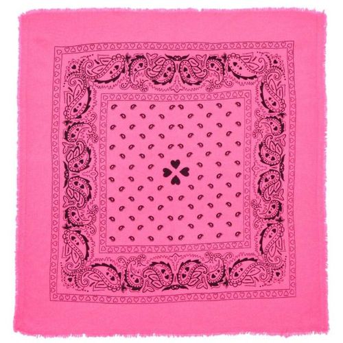 Echarpe bandana unisexe ARIZONA/FLUO PINK PRINT BLACK en cachemire fluo dessin noir - Maison Héritage - Modalova