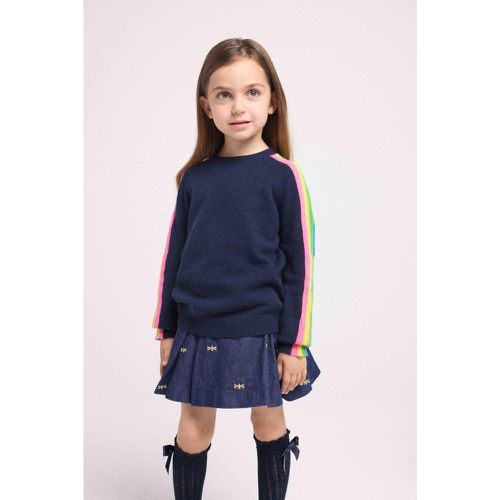 Pull enfant col rond bandes multicolores LUZ en cachemire - Maison Héritage - Modalova