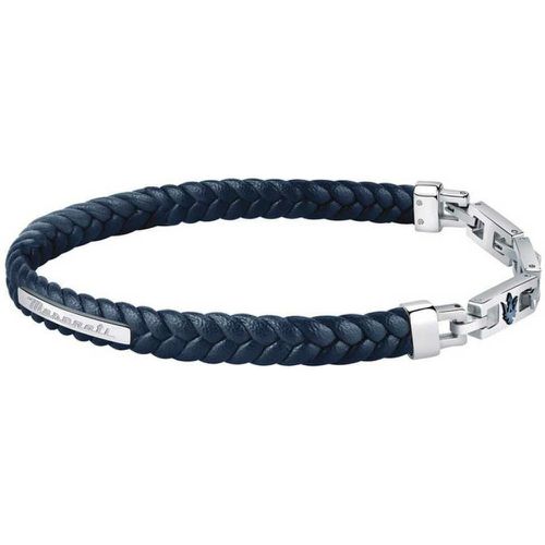 Bracelet pour homme en cuir bleu - Maserati Bijoux - Modalova