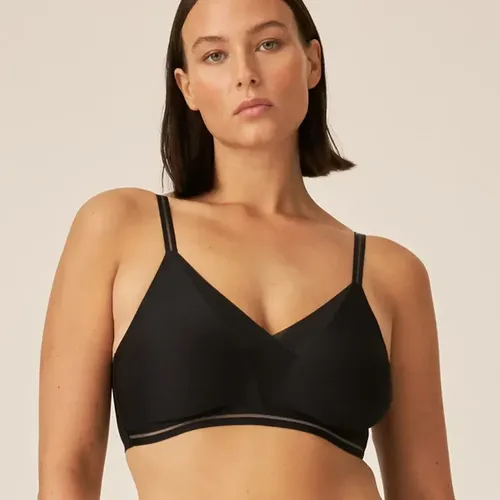 Soutien-gorge sans armatures avec détails en maille - Naturana - Modalova