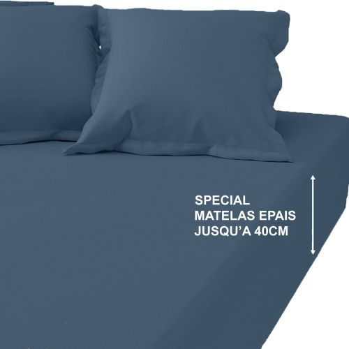 Drap-housse grand bonnet XL satin de Coton uni TERTIO® - 3S. x Tertio (Nos Unis) - Modalova