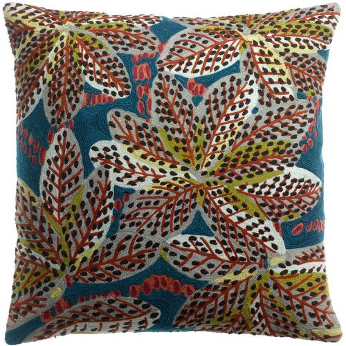 Coussin brodé Ariane Pétrole 45 x 45 - Vivaraise - Modalova