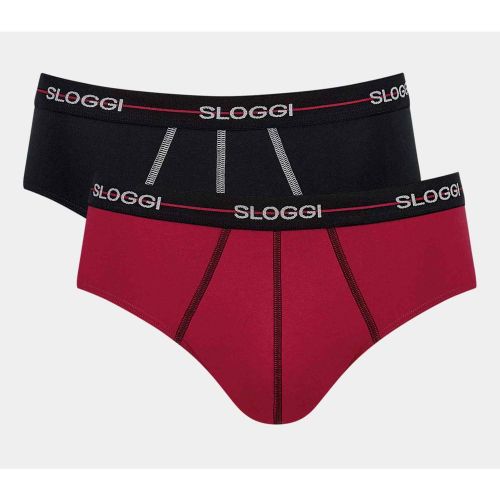 Lot de 2 Slips Homme noir et rouge - Sloggi Men - Modalova