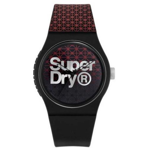 Montre Superdry SYG268R - Urban Geo Sport Boitier rond en plastique Cadran motifs dégradé et rouge Bracelet en silicone motifs dégradé et rouge - Superdry Montres - Modalova